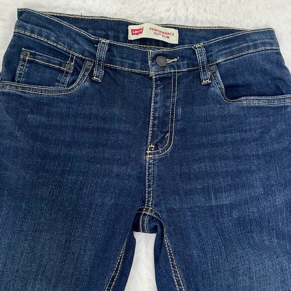 Levi’s Boys 511 Performance Slim Jeans in a classic medium-blue wash - Picture 2 of 10